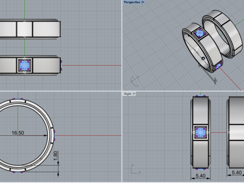 Wedding rings model 807 3D Print Model