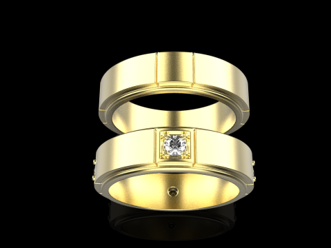 Wedding rings model 807 3D Print Model