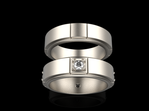 Wedding rings model 807 3D Print Model