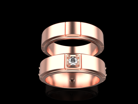 Wedding rings model 807 3D Print Model