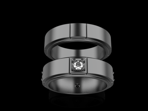 Wedding rings model 807 3D Print Model