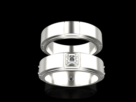 Wedding rings model 807 3D Print Model
