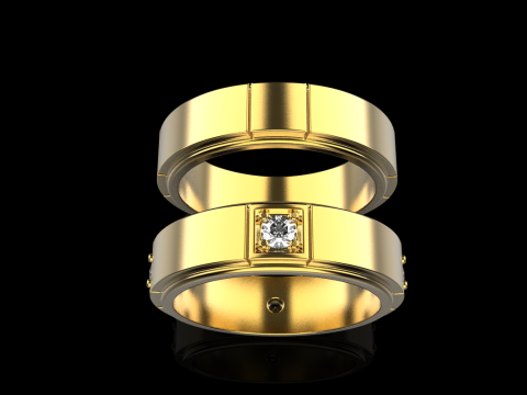 Wedding rings model 807 3D Print Model