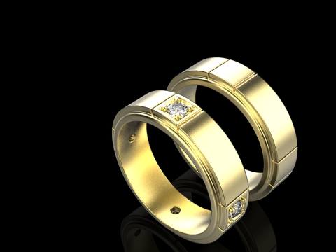 Wedding rings model 807 3D Print Model