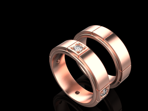 Wedding rings model 807 3D Print Model