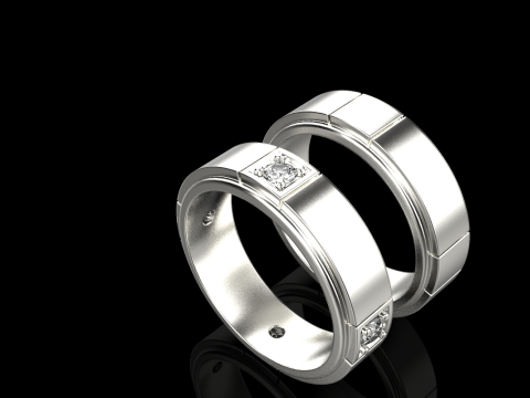 Wedding rings model 807 3D Print Model