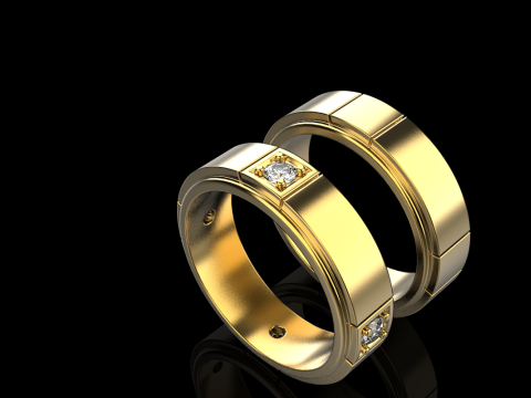 Wedding rings model 807 3D Print Model