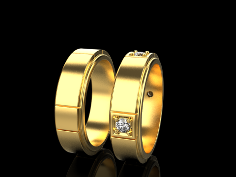 Wedding rings model 807 3D Print Model