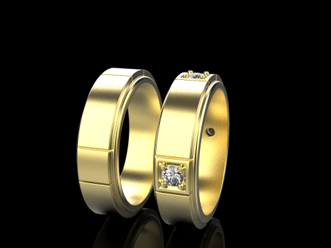 Wedding rings model 807 3D Print Model