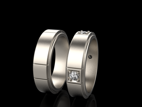 Wedding rings model 807 3D Print Model