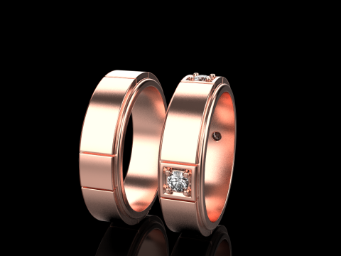 Wedding rings model 807 3D Print Model