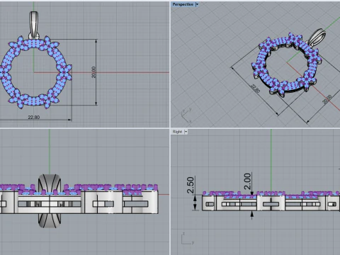 Round pendant model 806 3D Print Model