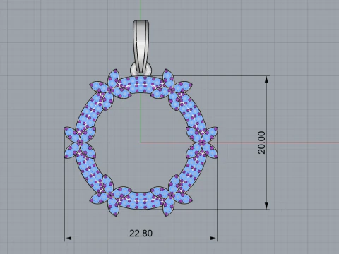 Round pendant model 806 3D Print Model