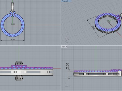 Round pendant model 805 3D Print Model