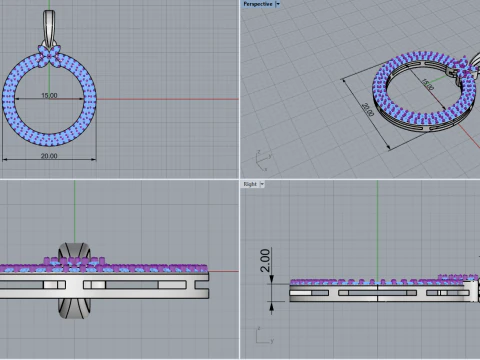 Round pendant model 805 3D Print Model