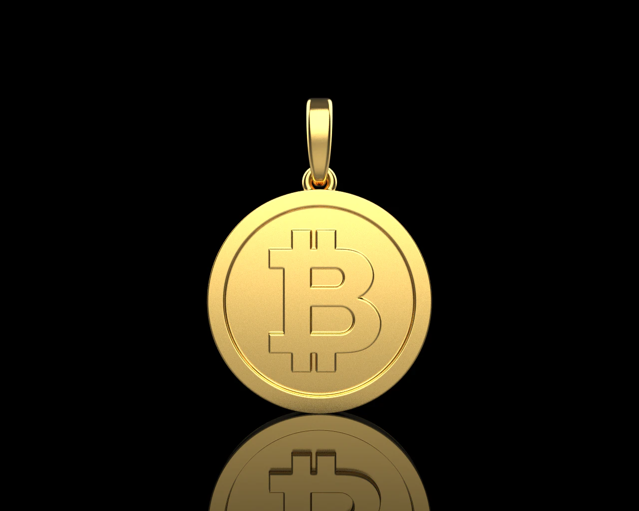 Bitcoin pendant model 804 3D Print Model .c4d .max .obj .3ds .fbx .stl .blend 