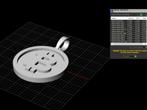 Bitcoin pendant model 804 3D Print Model
