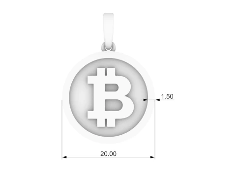 Bitcoin pendant model 804 3D Print Model