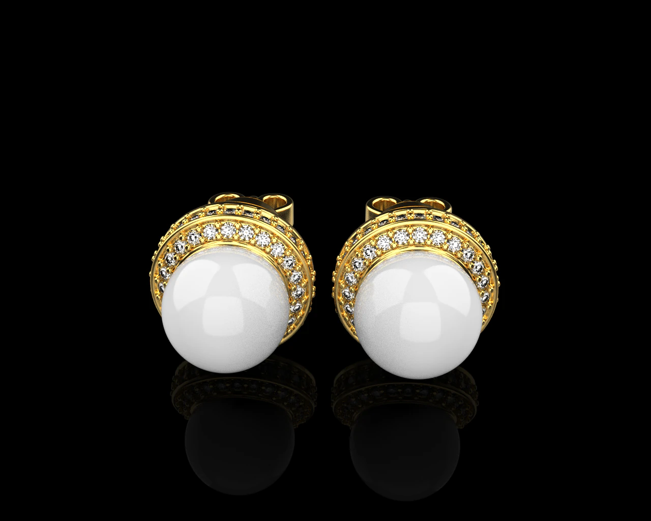 Pearl earring model 800 3D Print Model .c4d .max .obj .3ds .fbx .stl .blend 