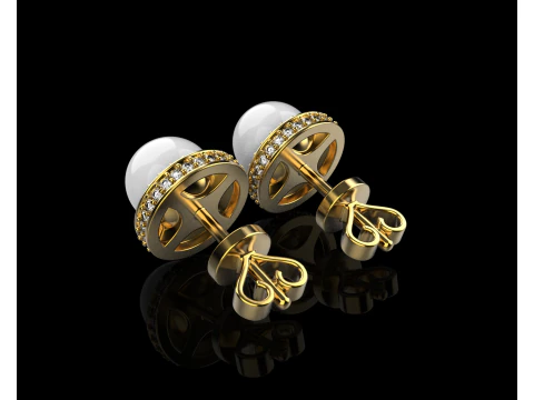 Pearl earring model 800 3D Print Model