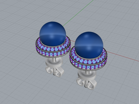 珍珠耳环型号800 3D 打印模型