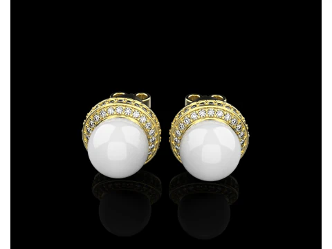 Pearl earring model 800 3D Print Model