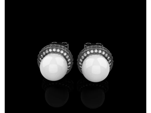 Pearl earring model 800 3D Print Model