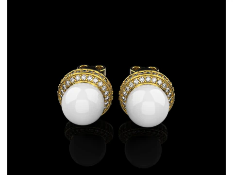 Pearl earring model 800 3D Print Model