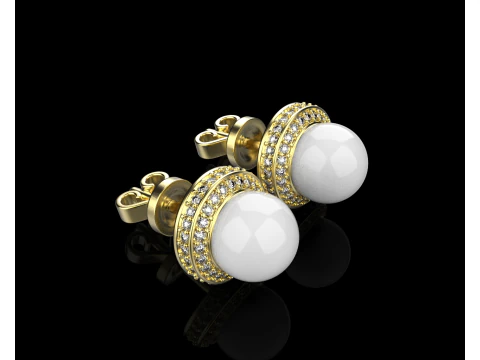 Pearl earring model 800 3D Print Model
