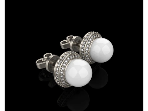 Pearl earring model 800 3D Print Model