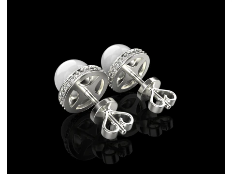 Pearl earring model 800 3D Print Model