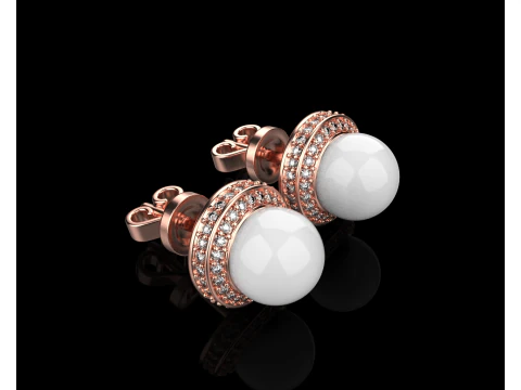 Pearl earring model 800 3D Print Model