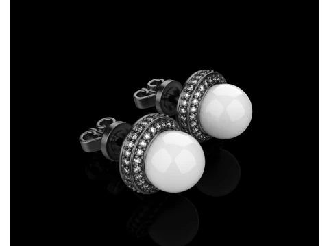 Pearl earring model 800 3D Print Model