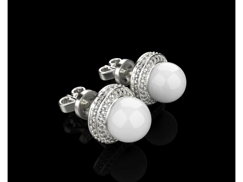 Pearl earring model 800 3D Print Model