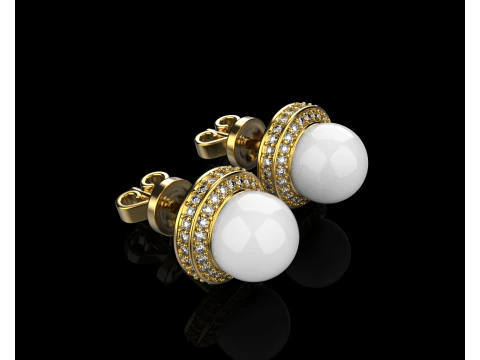 Pearl earring model 800 3D Print Model