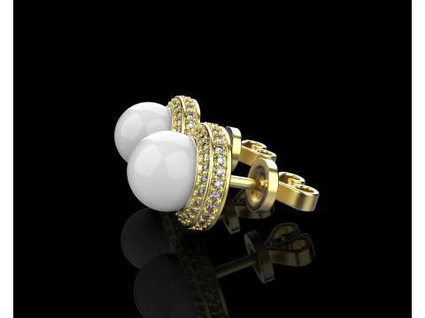 Pearl earring model 800 3D Print Model
