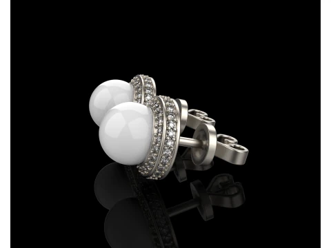 Pearl earring model 800 3D Print Model