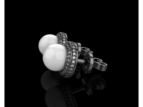 Pearl earring model 800 3D Print Model