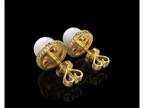 Pearl earring model 800 3D Print Model