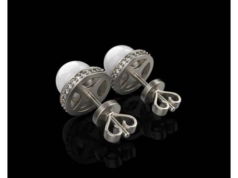 Pearl earring model 800 3D Print Model