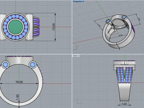 Signet ring model 799 3D Print Model