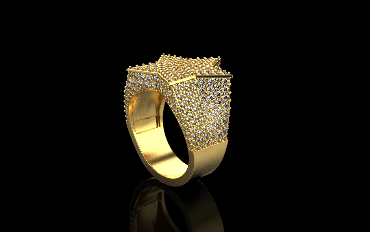 Star signet ring model 797 3D Print Model .c4d .max .obj .3ds .fbx .stl .blend