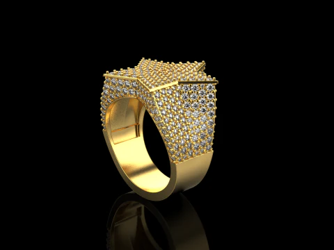 Anello con sigillo stella modello 797 Modello di stampa 3D