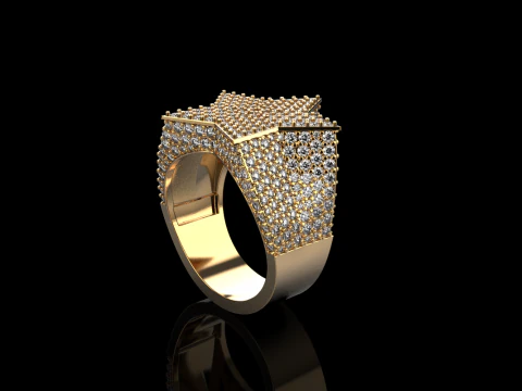 Star signet ring model 797 3D Print Model