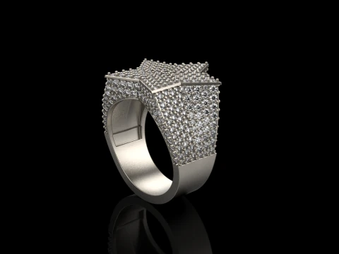 Star signet ring model 797 3D Print Model
