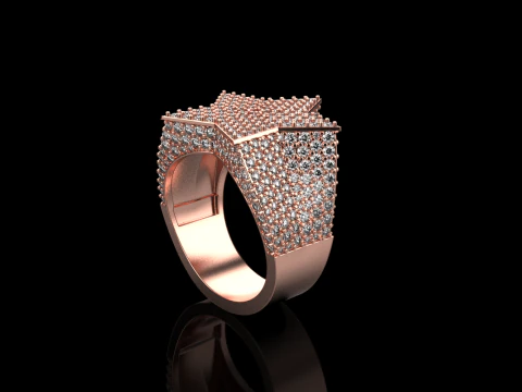 Star signet ring model 797 3D Print Model