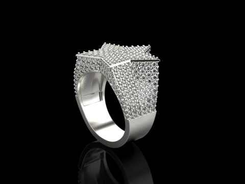Star signet ring model 797 3D Print Model