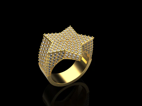 Star signet ring model 797 3D Print Model