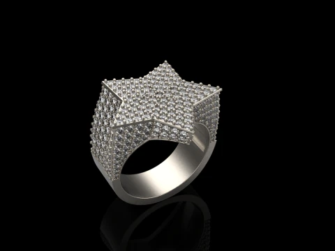 Star signet ring model 797 3D Print Model