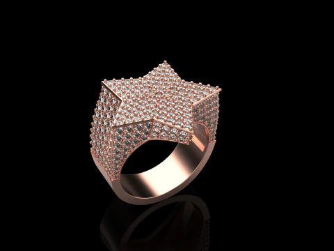 Star signet ring model 797 3D Print Model